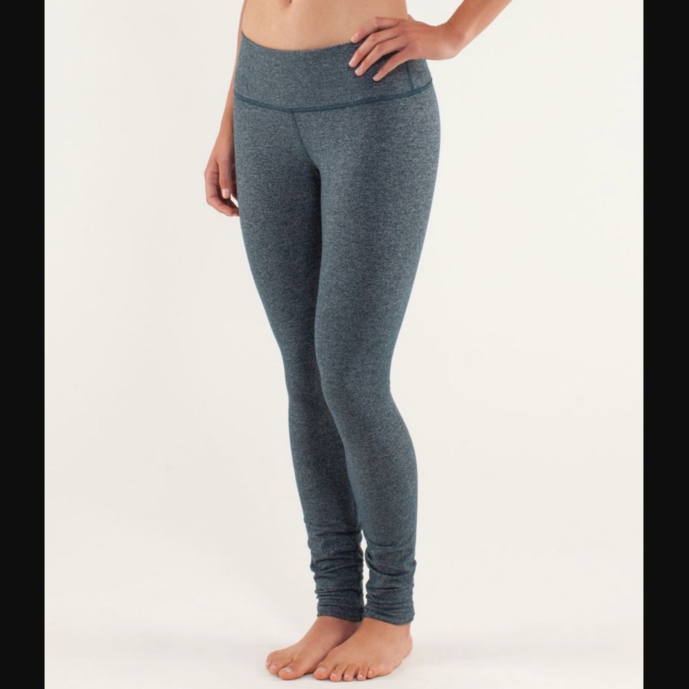 Lululemon Wunder Under Pant Herringbone Alberta Lake/Black